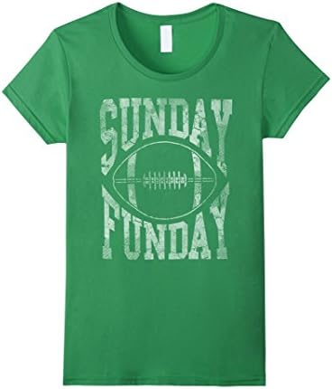 Womens Vintage Sunday Funday Football T-Shirt Medium Grass