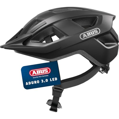 ABUS Fahrradhelm Aduro 3.0 LED - Sportiver City-Helm in stilvollem Design für alltägliche und sportliche Touren - mit Rücklicht - für Damen und Herren