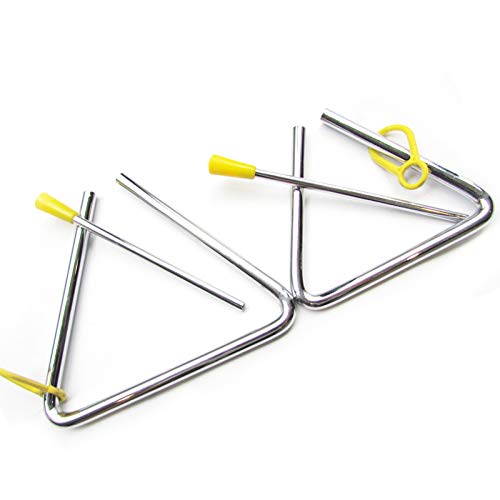 4-Pack Music Triangle Instrument, Magnoloran Steel Rhythm Musical Percussion Triangle Instruments with Strikers for Early Preschool Education (4 Sizes - 4,5,6,7 Inch)