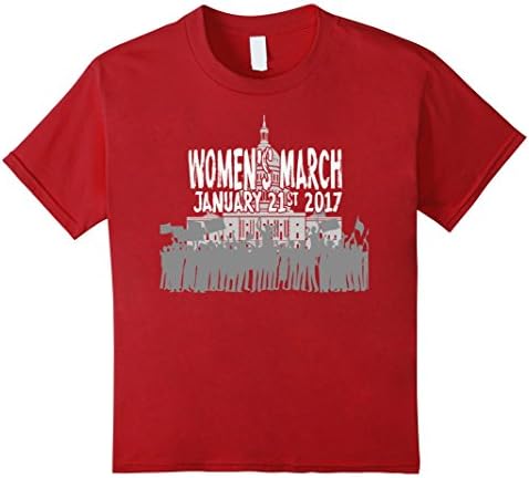 Kids WMW Women's March Jan 21st 2017 Solidarity Graphic T-Shirt 10 Cranberry