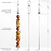 MiiKO Metal BBQ Kabob skewers - 8 Extra Long 16 inch Stainless Steel Grill skewers with Sliding Handles & Recipe e-Book