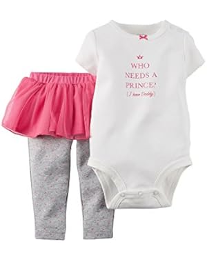 Carters Baby Girls Who Needs a Prince Bodysuit & Tutu Pant Set 6M