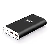 iKits Panasonic Battery Fast Charge Power Bank,10200mAh Aluminum 2 Port Smart Charge Dual port: 2.4A+2.4A with Smart IC Technology External Battery Pack for iPhone/iPad & Samsung and more Black