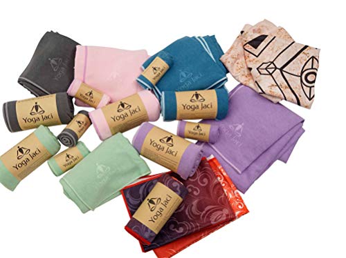 Hot Yoga Mat Towel – Non Slip and Skidless – Sweat Absorbent – Perfect for Bikram, Hot Yoga (Blue, 1 Mat Towel 24″x72″)