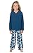 PajamaGram Girls' Blue Snowflake Fleece Pajamas w/ Long-Sleeved Top
