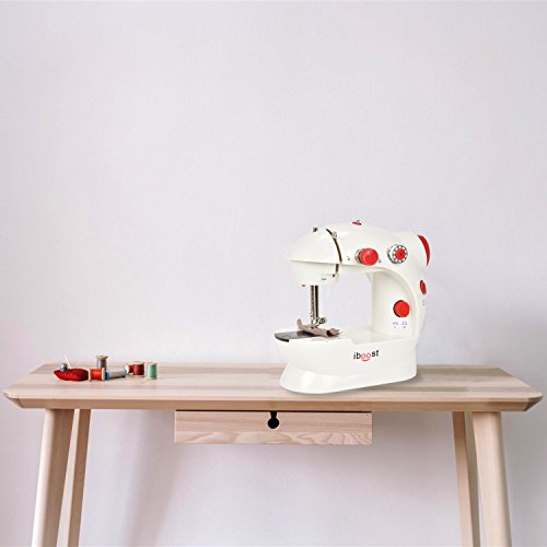 iBoost Portable Sewing Machine, Double-Thread, Cutter, and Foot Pedal, 2-Speed