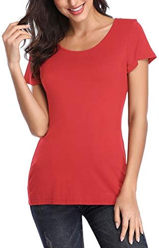 WFTBDREAM Women's Casual Short Sleeve Tee T-Shirt Tops Criss Cross