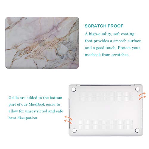 Laptop Case MacBook Case Marble Plastic Hard Shell Case for MacBook Pro 13-inch with Retina Display Model A1425/A1502 with Keyboard Skin Cover and Screen Protector