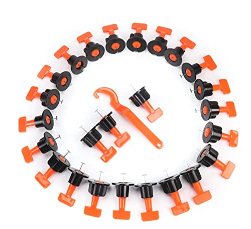 ECO GEN TOOLS Tile Levelling System, Reusable Tile Levellers Spacers for Building Walls Floors with Special Wrench Tile Leveling System, 50PC