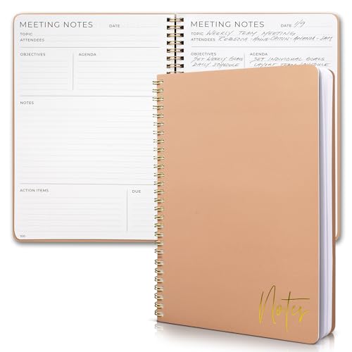 Photo 1 of Beautiful Meeting Notebook For Work Organization - Easily Take Notes And Keep Agendas on Track - The Perfect Office Planner Supplies for Women & Men to Professionally Manage Business Projects - Pink