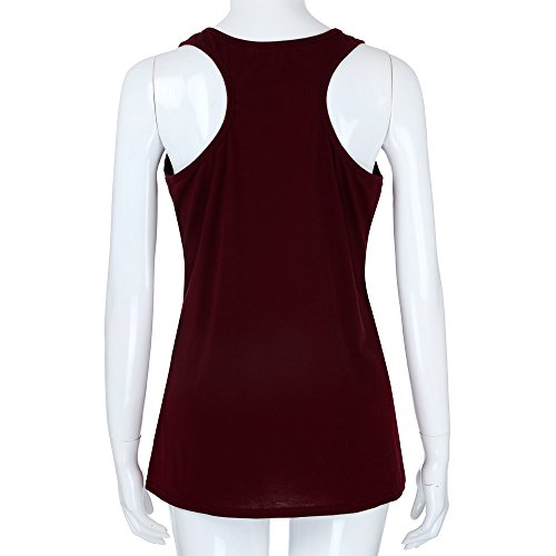 iLH® Clearance Sleeveless Shirt,Fashion Women Vest Tops American Flag Print Sleeveless Tank Crop Tops Vest Blouse by ZYooh (L, Wine Red) - Thumbnail 4