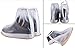 BenRan Rain Shoe Covers Shoes Overshoes Boot Gear Zippered Shoes for Men and Women (White, 32.5cm)