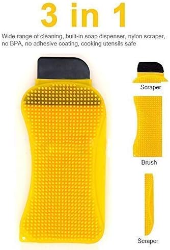 GNEY3 in 1 Cleaning Brush with Soap Dispenser for Kitchen, Sink, Dish Washer (Multicolor)