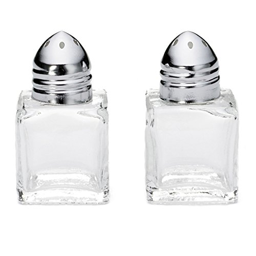 Cube Salt and Pepper Shakers - Set of 2 - Tablecraft 30S&P Glass Salt Shakers