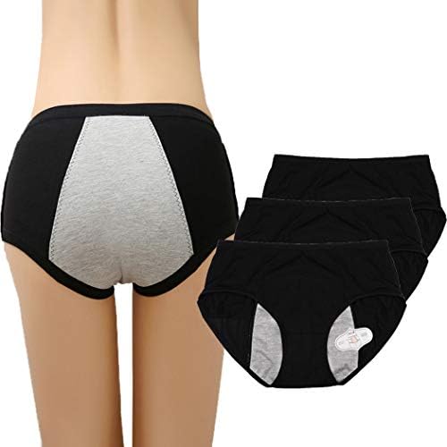 Rusy Leak Proof Panties for Women Girl Postpartum Menstrual Period Bleeding Postpartum Bleeding Underwear (Black, Medium)