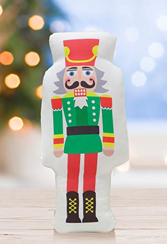 Decorative Christmas Nutcracker Shaped Throw Pillow, Colorful Cracker Christmas Accent Pillow, Nutcracker Cartoon Wooden Soldier Toy from The Ballet Christmas Decor - Thumbnail 5