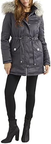 Lipsy Womens Reversible Puffer Parka Grey US 0 (UK 4)
