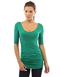 PattyBoutik Women's V Neck Short Sleeve Tunic Top