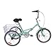 H&ZT Adult Folding Tricycle Bike, 20 Inch 3 Wheeled Folding Bicycle Trike for Unisex (Cyan, 20″ / 1-Speed)thumb 1