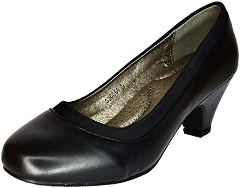 Ladies Low Kitten Heel Court Shoes Padded Insoles Casual Comfy Work Pumps Size 3-8