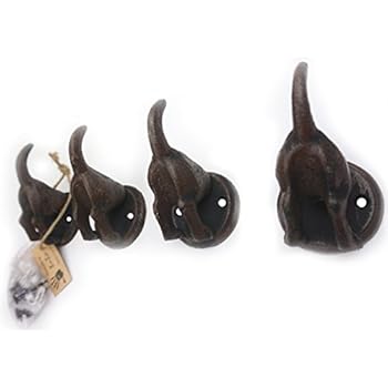 Lulu Decor, Cast Iron Dog Heavy Duty Key Loose Hook (4 Dog Tails)