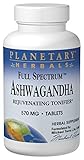 Planetary Herbals Ashwagandha Full Spectrum 570 mg, Rejuvenating Tonifier,120 Tablets
