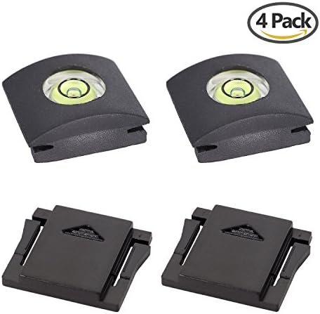 Macolink Hot Shoe Protector Cover Cap & Camera Bubble Spirit Level Cap for Canon Nikon Pentax Olympus Panasonic Fujifilm DSLR/SLR Camera – Pack of 4
