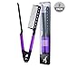 Herstyler Flat Iron Comb Set For Hair - Straightening Keratin Comb With Grip for Knotty, Smooth Tresses - Trendy Set of 2 - Purple