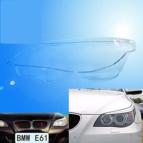 ヘッドランプカバー ヘッドライトレンズカバーフィット感のためのbmwの5シリーズe60 E61 05 07 08 10車のヘッドライト キセノンランプレンズシェルカバーの新アフターマーケット自動車部品 車のヘッドライトランプシェード フロントヘッドライトカバー Color Left
