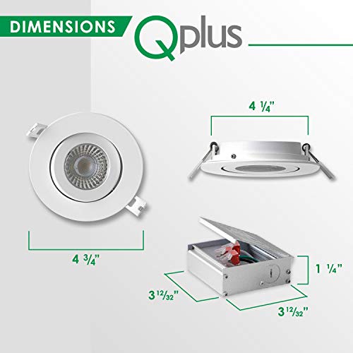 QPLUS 4 Inch UltraThin Adjustable Eyeball Gimbal LED Recessed Lighting