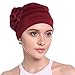 YI HENG MEI Women's Elegant Strench Side Flower Pleated Muslim Turban Chemo Cancer Cap