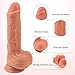 Realistic Dildo Dual Density Soft Outside Firm Core for Vaginal Insertion Anal Play, PALOQUETH Average Size Dildo 7.6 Inch with Strong Suction Cup for Hands Free Fun Harness Compatible