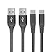 USB Type C Cable 3.3FT [2 Pack], TITACUTE USB C Fast Charger Nylon Braided Cord for Compatible for Samsung Galaxy Note 9 S9 Plus, Huawei Mate 20 Pro, BlackBerry Motion, ZTE Axon 7 Mini Black