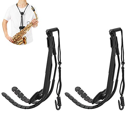 YUSDP 2 PCS Saxophone Strap of Harness, Adjustable Neck Strap, Highly Reduces Neck Pain, Three-Point Support - Adjustable Sizes, for Bass Tenor Alto Saxophone