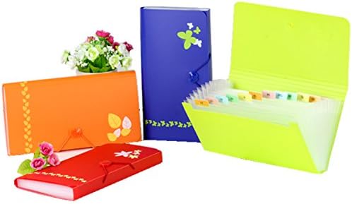 KINARY 13-Pocket Poly Expanding File, 10.23 x 5.39 Inches, Junior Size for Receipts and Checks, Includes Tabs (set of 4)