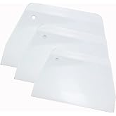 3 Piece Plastic Dough Scraper, Food Grade Trapezoidal Bread Scraper Bowl Scraper Set Multipurpose Kitchen Food Scraper for Bread Cake Fondant Icing Cream Pizza Making Size L M S
