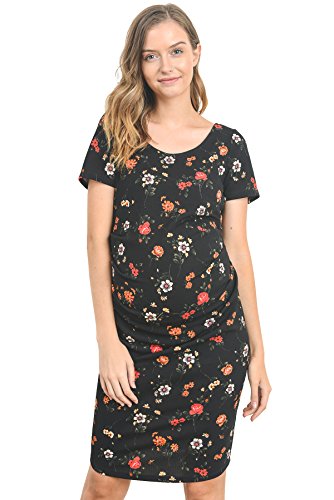 Hello Miz Floral Print Side Pleated Midi Slim Fit Maternity | Desertcart  Gambia