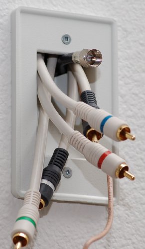 Arlington CE1-1 Recessed Cable Wall Plate, 1-Gang, White