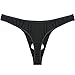 YiZYiF Sexy Men's Smooth Thongs Open Front Penis Hole Underwear G String Black X-Large