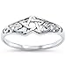 Oxford Diamond Co Sterling Silver Pentagram Celtic Star Ring Sizes 4-11