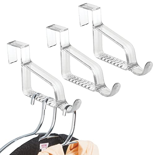 mDesign Modern Over Door Valet Hook Multi Hanging Storage Organizer