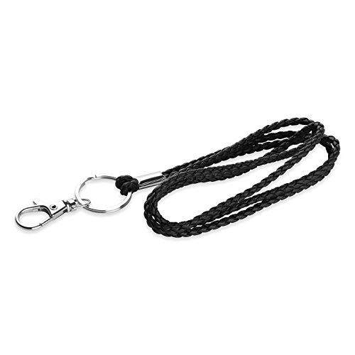 Office Lanyard, PLENTY 2PCS Handmade PU Leather Necklace Lanyard with Strong Clip and Keychain for Keys, ID Badge Holder, Camera, Cell Phone, iPod MP3 MP4, USB Flash Drive (Black+Brown) - Thumbnail 5