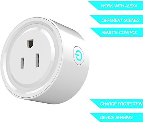 WiFi Smart Plug 2 Pack Mini Smart Outlet Works with Amazon Alexa No Hub Required Remote Control by Phone App from Anywhere Switch On Off Timing Function
