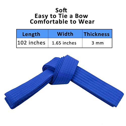 DR.DUDU BJJ White Belt Cotton White Karate Belt with Pure Rank Color, 102 Inches