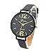 Start Women Faux Thin Leather Band Net Color Elegant Wrist Watch -Beige