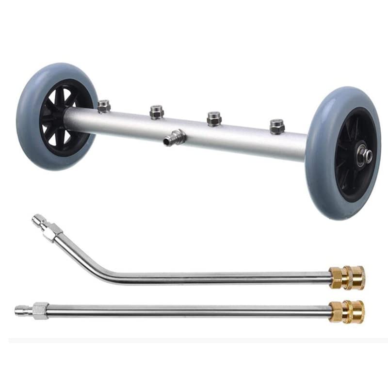 Aim Tools 16 Inch Pressure Washer Undercarriage Cleaner, Car Chassis Washer 4000PSI, Under Car Wash, 1/4" Quick Connect, with Straight Extension and 45° Angled Wands