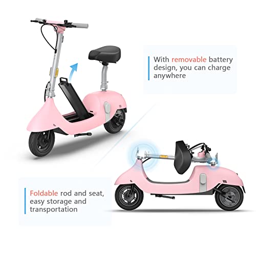 OKAI Beetle Electric Scooter with Foldable Seat, 25 Miles Range & 15