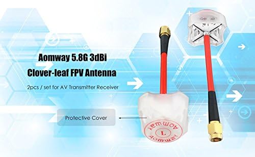 Ymax 2pcs Aomway 5.8G 3DBi 4 Leaf Clover Antenna RP-SMA Male with Protective Coverings for FPV Multicopter TX/RX