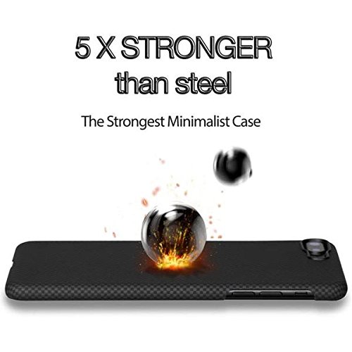 Pitaka Aramid Case/Back Cover with Tempered Glass, Embedded Metal Plates and Wireless Charging Friendly for iPhone 8/7 P