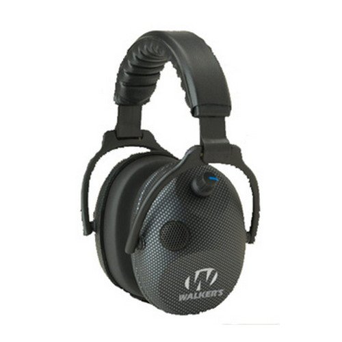 Walkers Game Ear GWP-AMCARB Alpha Power Muffs with 5x Enhancement, 24 db Noise Reduction Rating, Carbon Finish.